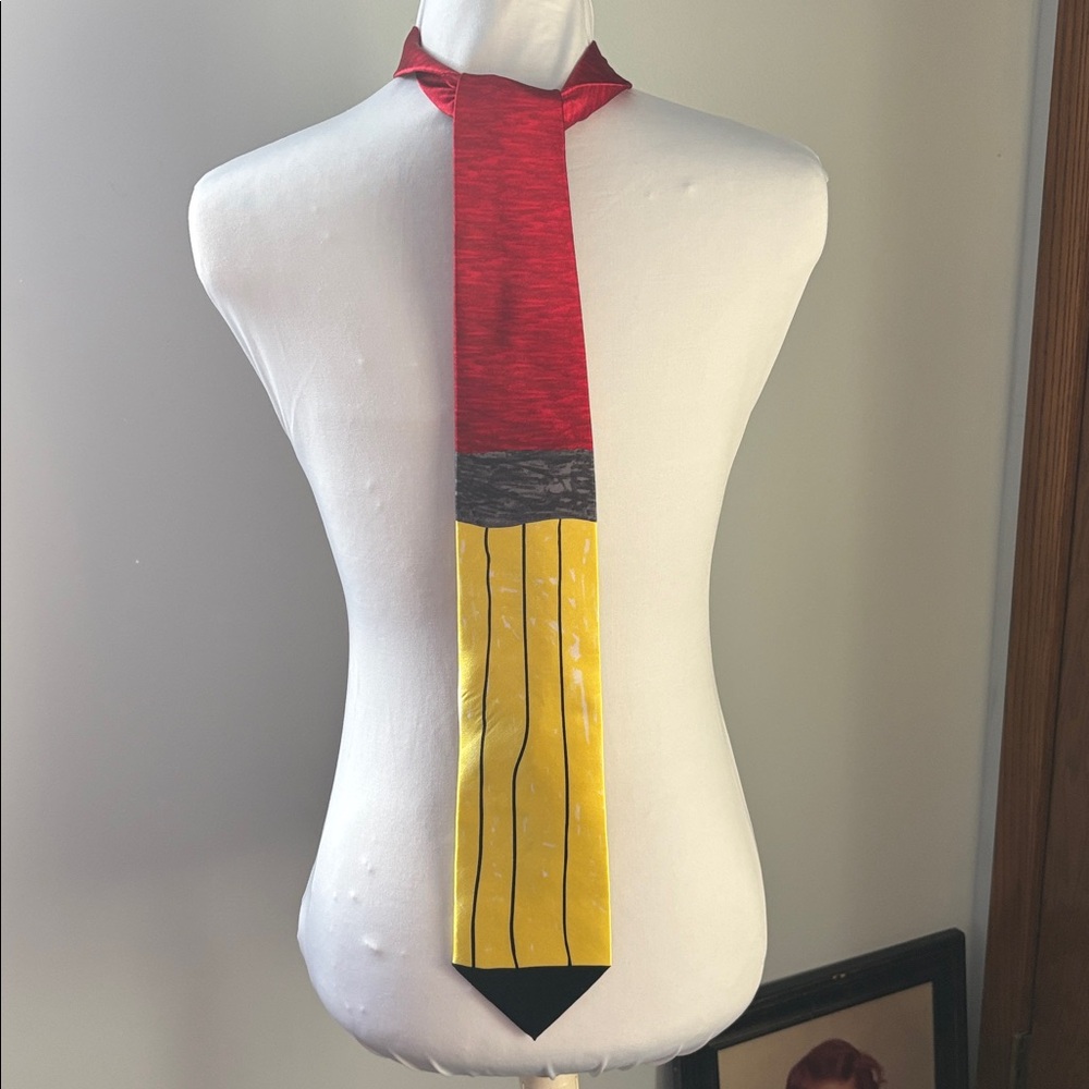 Teachers Pencil Silk Tie Handmade Awareness Dana Farber Novelty Neckwear